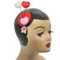 Preview: Mini Fascinator in Rot mit Luftballons und Herzen